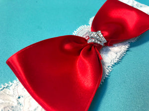 Headband with Red Satin Bow